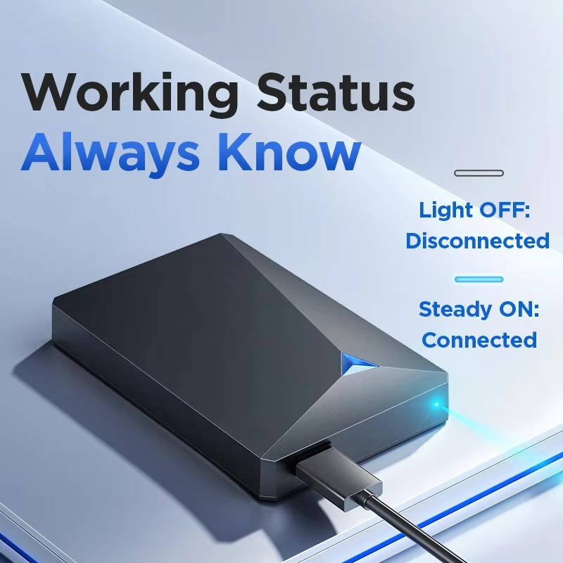 External Hard Drive 1TB/4TB 2.5 Inch USB 3.0 Portable with LED and Auto Hibernate, ABS Case