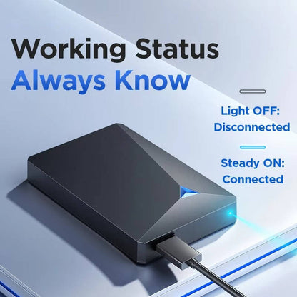 External Hard Drive 1TB/4TB 2.5 Inch USB 3.0 Portable with LED and Auto Hibernate, ABS Case