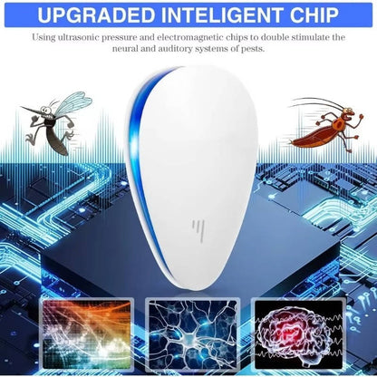 Ultrasonic Pest Repeller with Silent Operation and 1600 Sqft Coverage, Plug-In