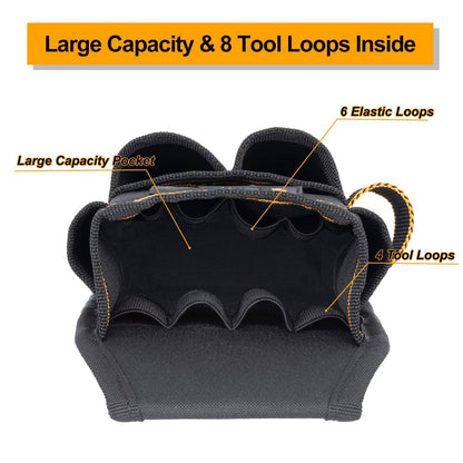 Electrician Tool Belt with 15 Pockets and Reinforced Hammer Loop, Heavy Duty 900D Nylon