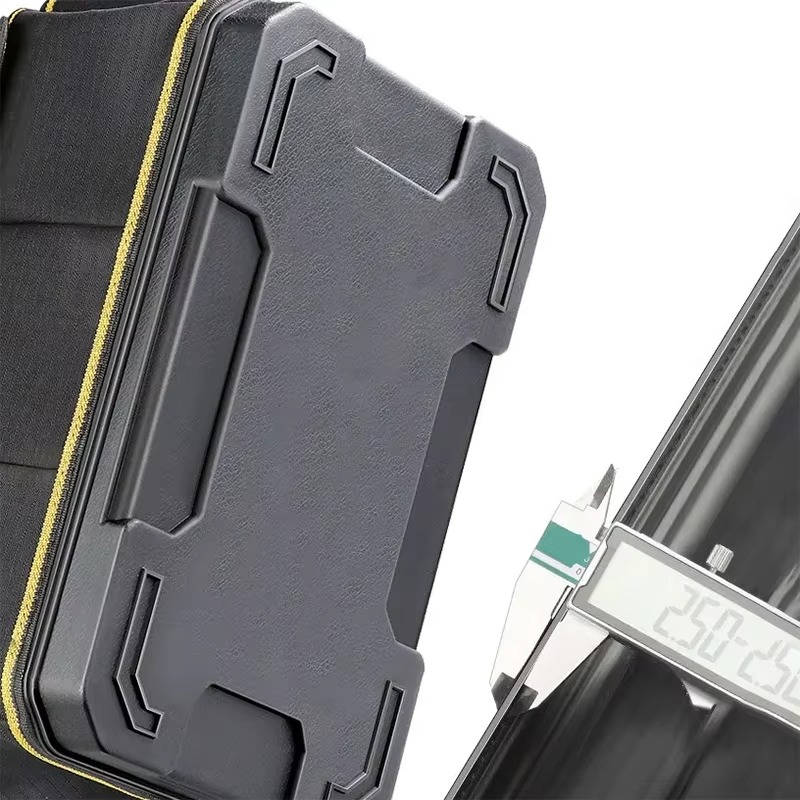 Tool Organizer Bag with Wide Mouth and Waterproof Base, Double-Layer 1680D Fabric