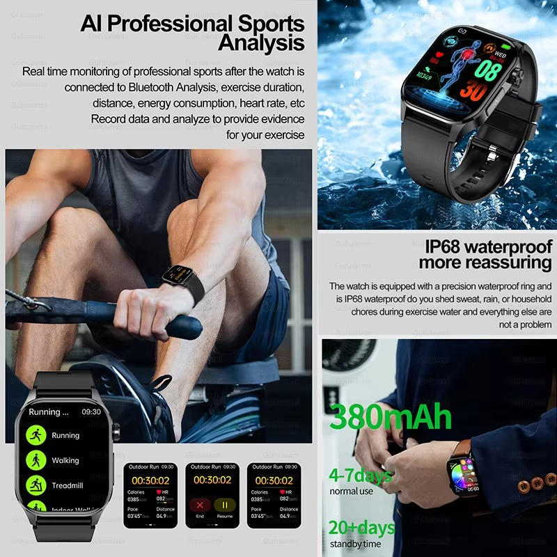 Smartwatch For Seniors With Blood Pressure And Blood Sugar Monitoring