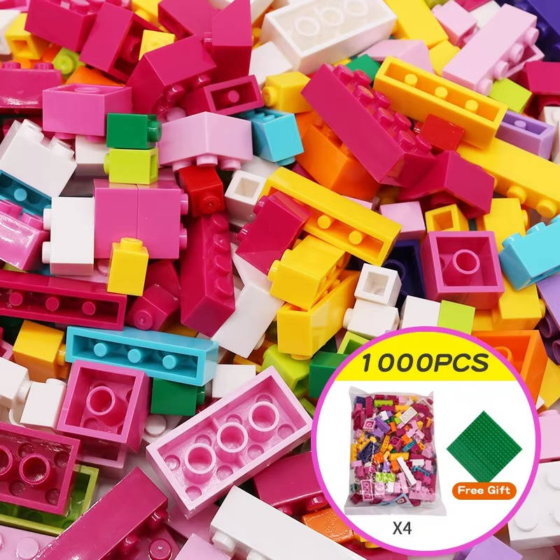 Thousand-Piece Brick Set with Sorting Tray and 6 Shapes for Ages 6+