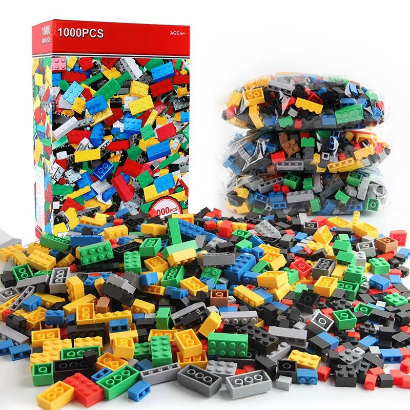Thousand-Piece Brick Set with Sorting Tray and 6 Shapes for Ages 6+