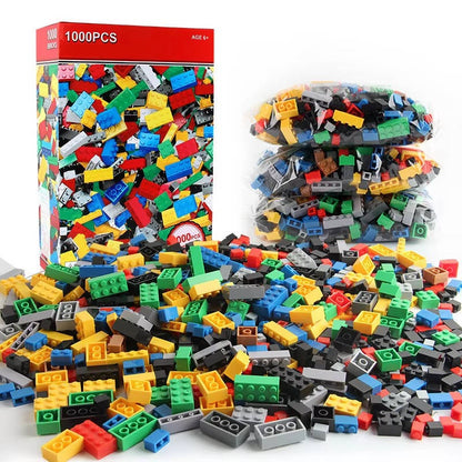 Thousand-Piece Brick Set with Sorting Tray and 6 Shapes for Ages 6+
