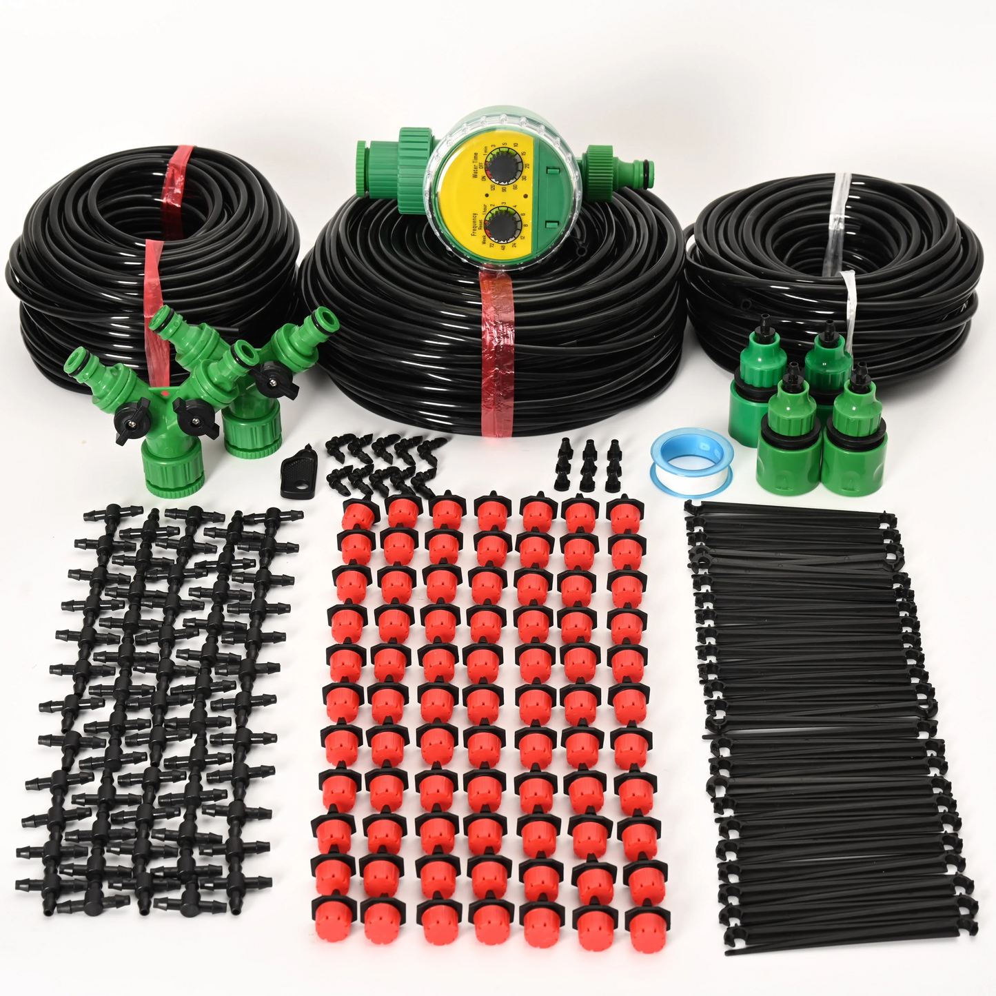 Drip Irrigation System With Automatic Timer For Vegetable Gardens