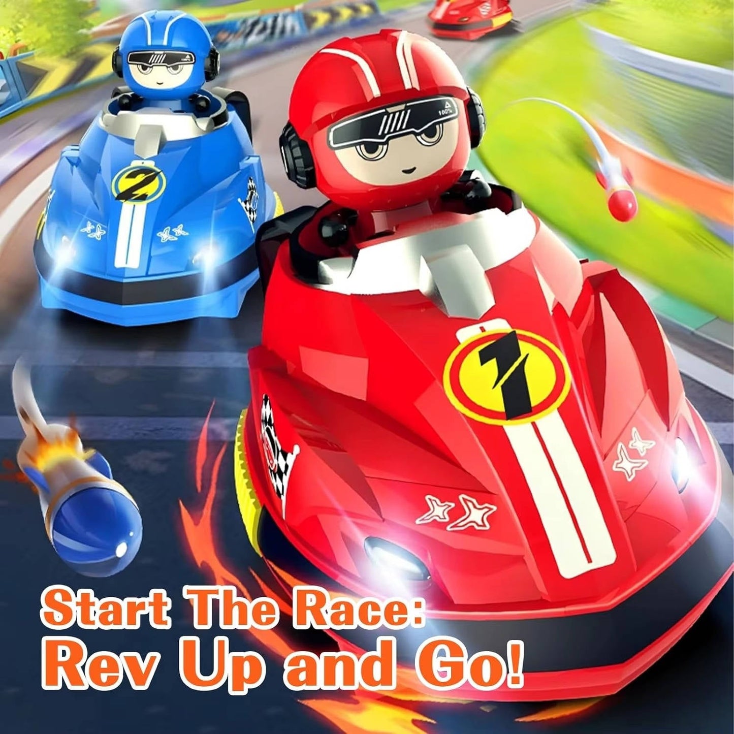 Remote Control Bumper Cars Two-Pack with Ejecting Drivers and USB Rechargeable for Ages 3+