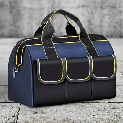 Tool Organizer Bag with Wide Mouth and Waterproof Base, Double-Layer 1680D Fabric
