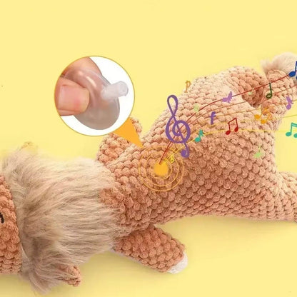 Durable Dog Chew Toy with Braided Cotton Rope and Reinforced Stitching, Built in Squeaker