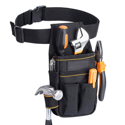 Electrician Tool Belt with 15 Pockets and Reinforced Hammer Loop, Heavy Duty 900D Nylon