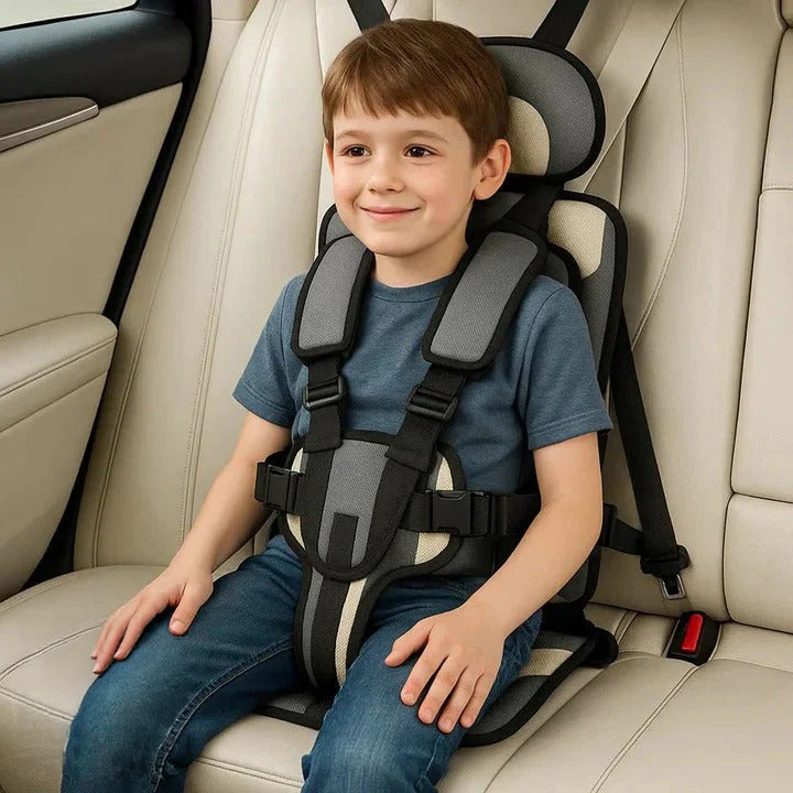 Child Travel Seat With Adjustable Safety Harness For Secure Vehicle Use