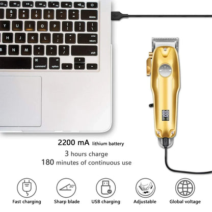 Hair Clippers For Men Cordless Gold Set With Accessories