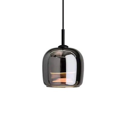 Modern Smoked Glass Pendant Light – Minimalist Black Ceiling Fixture