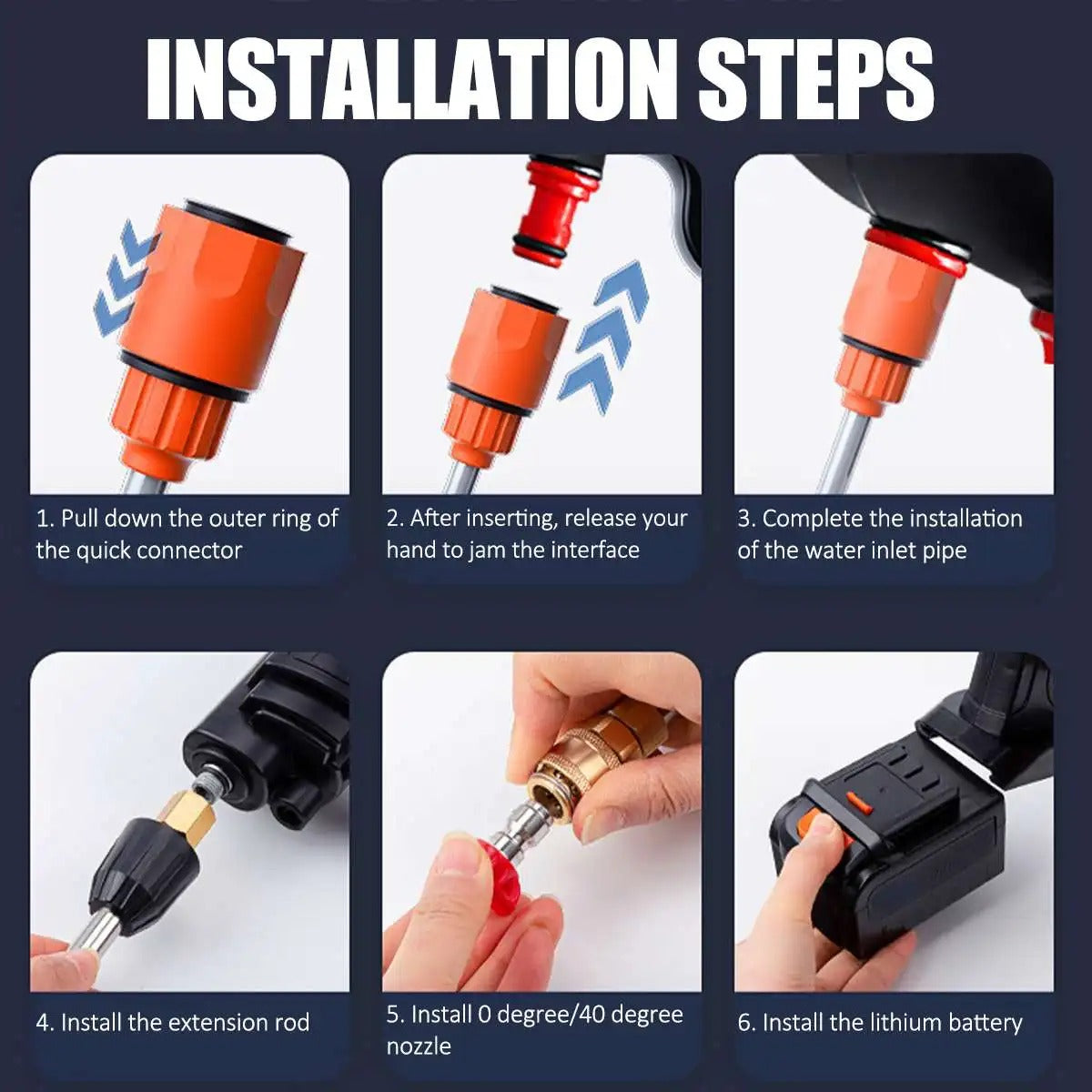 Cordless High Pressure Power Washer With Two Rechargeable Batteries Included