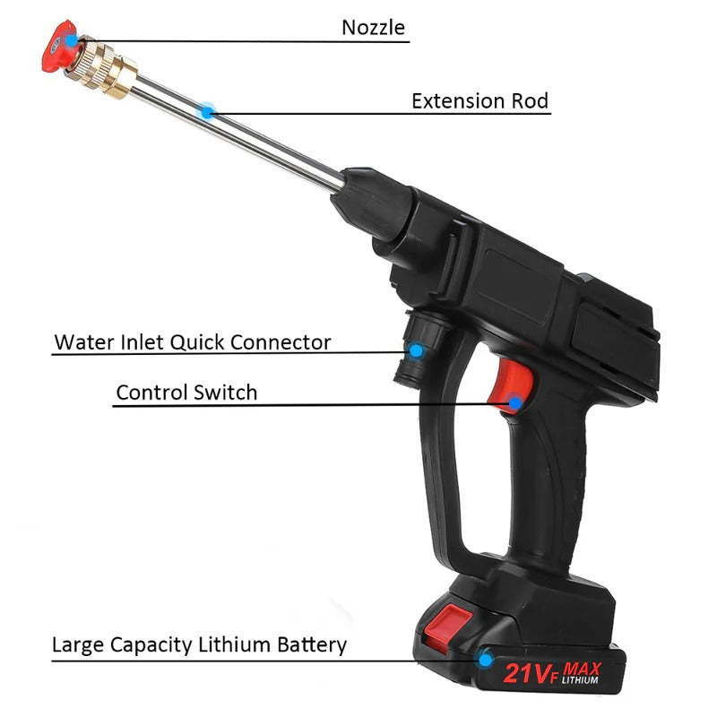 Cordless High Pressure Power Washer With Two Rechargeable Batteries Included