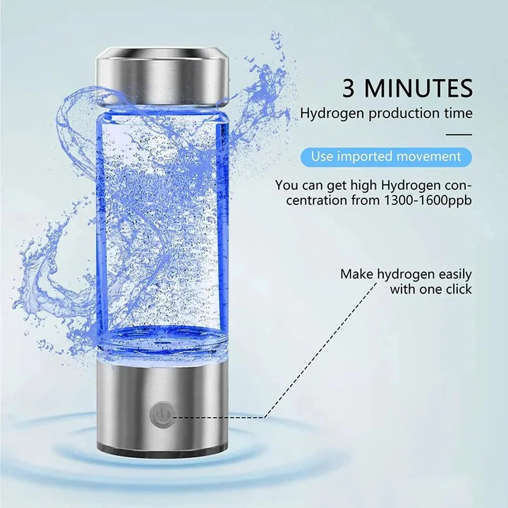 Hydrogen Water Bottle Portable Rechargeable Hydrogen Rich Water Maker USB-C