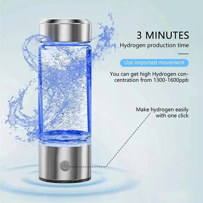 Hydrogen Water Bottle Portable Rechargeable Hydrogen Rich Water Maker USB-C