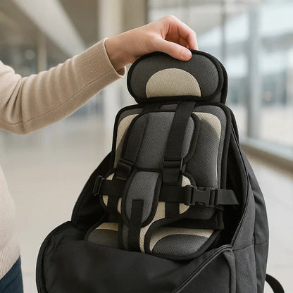 Child Car Seat Travel Booster Compact Lightweight Foldable For Airplane And Car