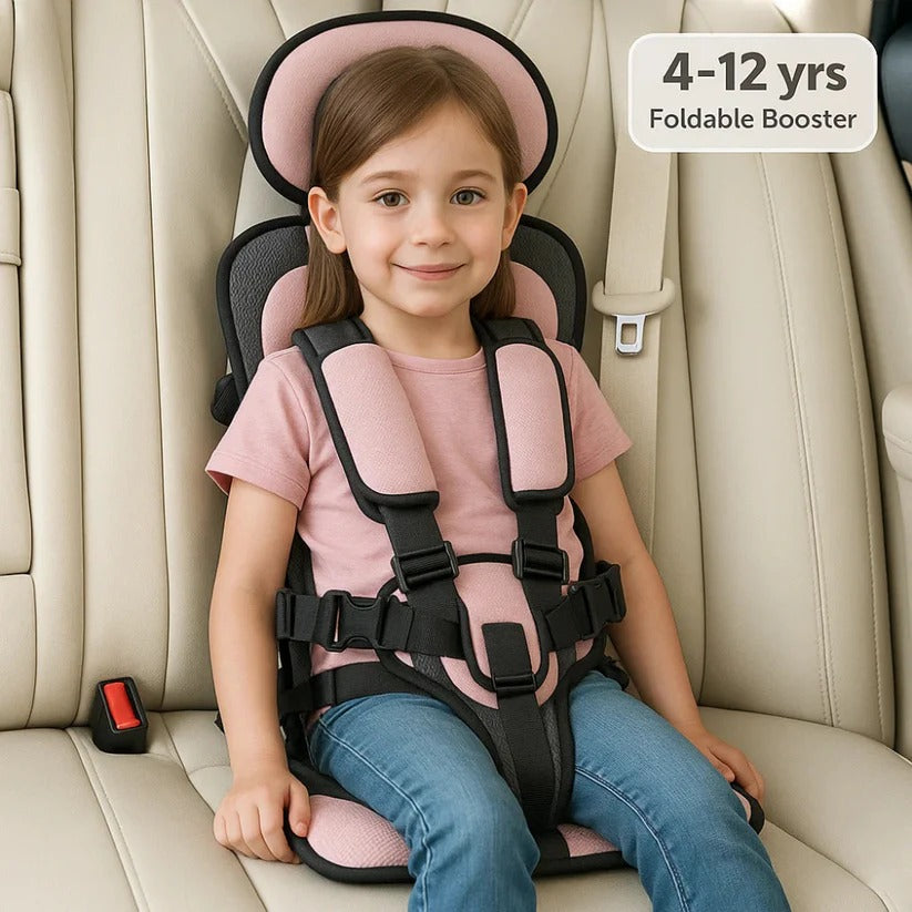 Child Car Seat Travel Booster Compact Lightweight Foldable For Airplane And Car