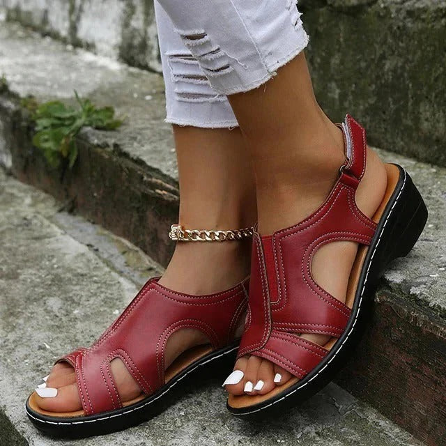 Women's Leather Wedge Sandals — Elegant All-Day Comfort And Style