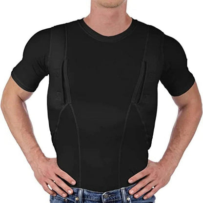 Concealed Carry T-Shirt Unisex With Integrated Holster And Hidden Pockets