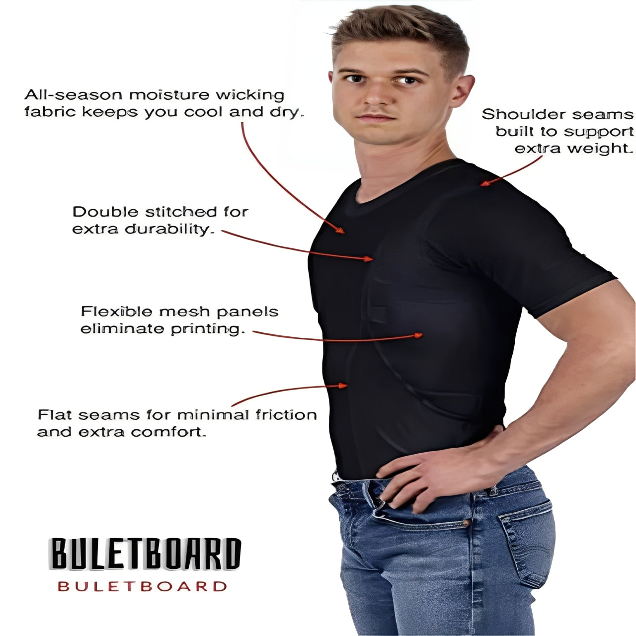 Concealed Carry T-Shirt Unisex With Integrated Holster And Hidden Pockets