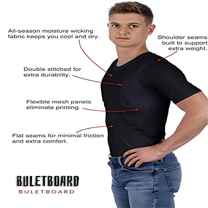 Concealed Carry T-Shirt Unisex With Integrated Holster And Hidden Pockets