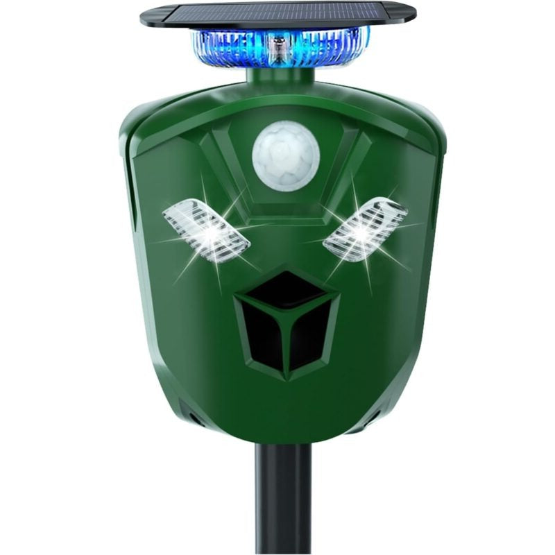 Ultrasonic Animal Repeller Solar-Powered With 360° Coverage For Yard