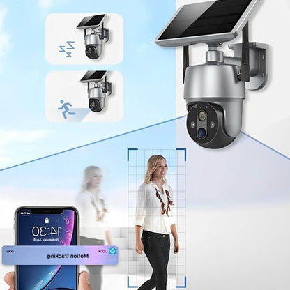 Surveillance Camera Solar Powered For Outdoor Home Security With Night Vision