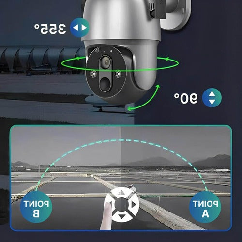 Surveillance Camera Solar Powered For Outdoor Home Security With Night Vision
