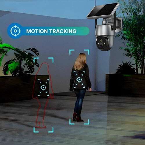 Surveillance Camera Solar Powered For Outdoor Home Security With Night Vision