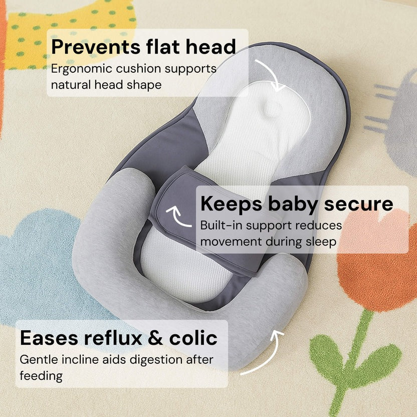 Inclined Infant Sleep Pillow Bed For Babies With Reflux Symptoms