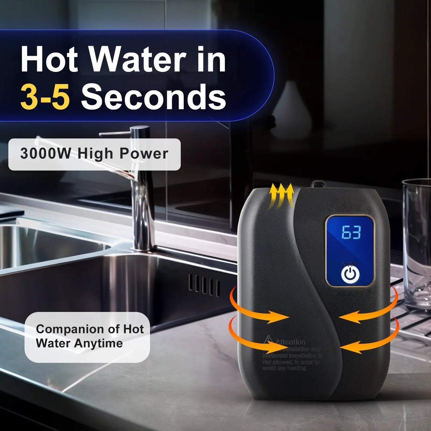 Tankless Water Heater Instant Hot Water Electric On Demand For Home