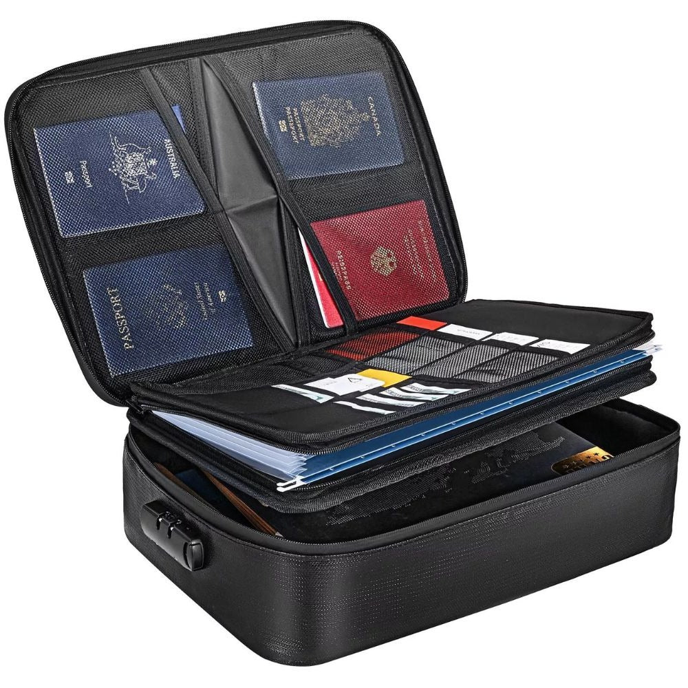 Fireproof Document Bag Waterproof Security For Cash, Papers And Valuables
