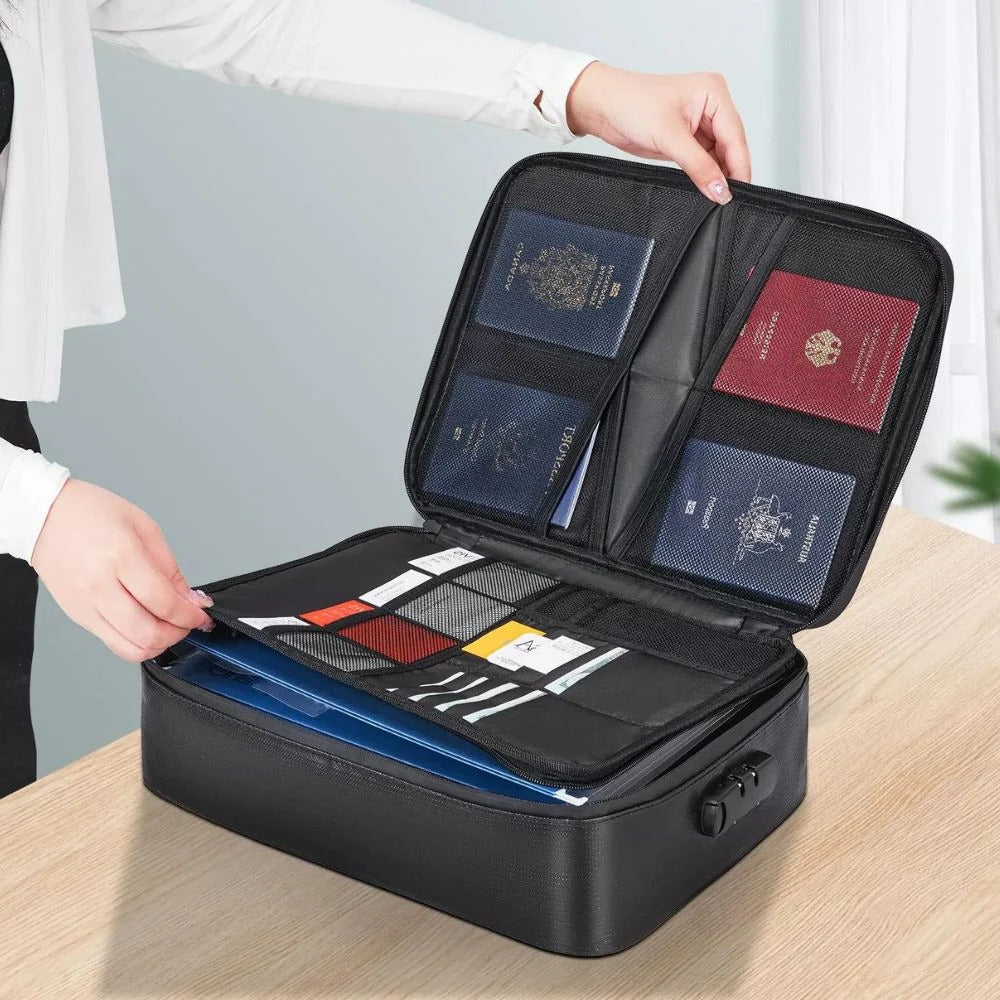 Fireproof Document Bag Waterproof Security For Cash, Papers And Valuables