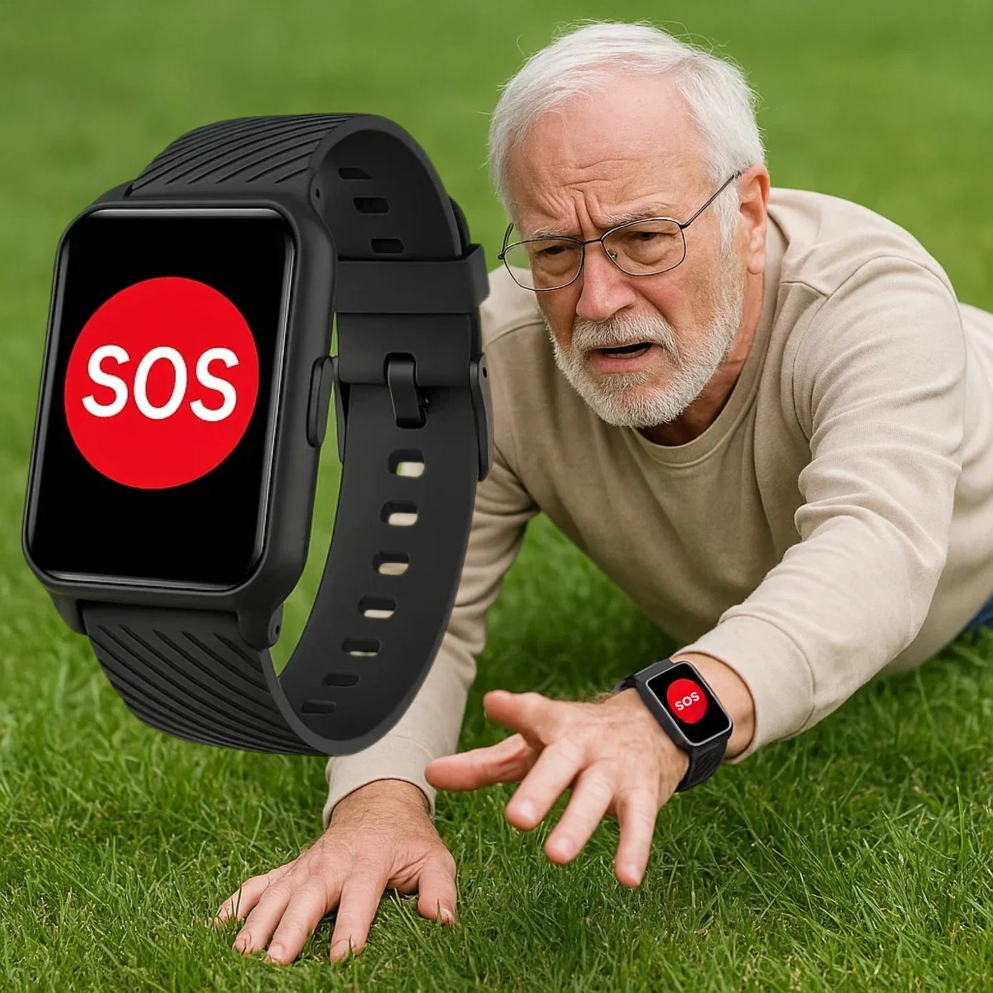 Smartwatch With Fall Detection For Seniors, GPS Emergency Alerts And Activity Tracking