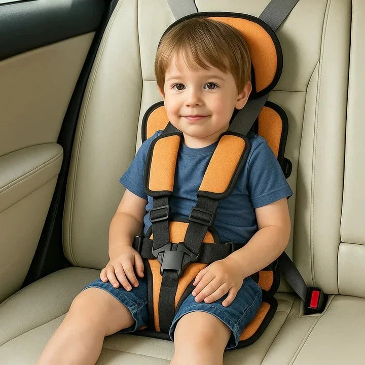 Child Travel Seat With Adjustable Safety Harness For Secure Vehicle Use