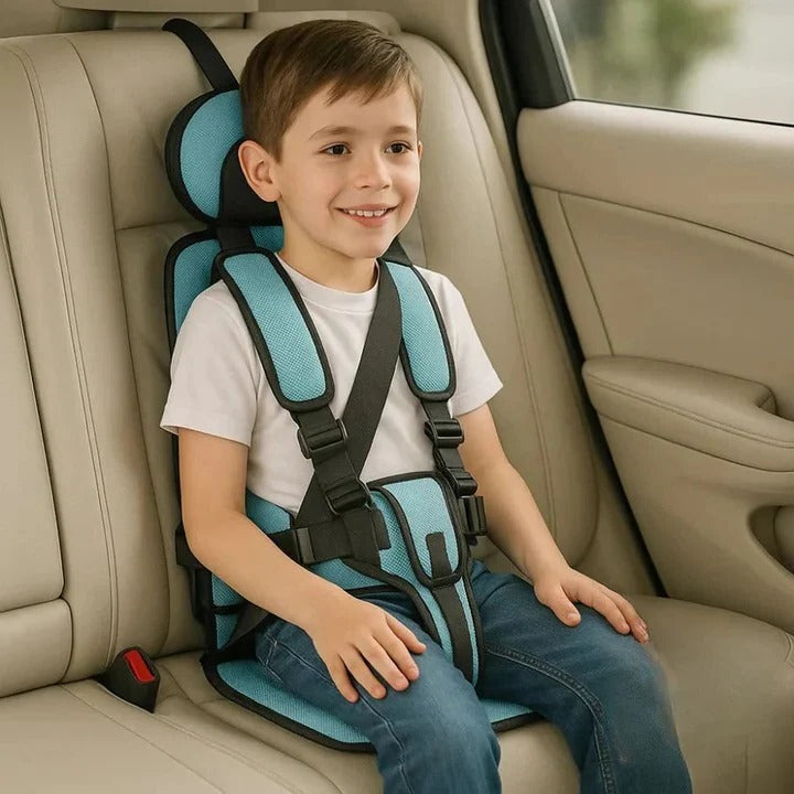 Child Travel Seat With Adjustable Safety Harness For Secure Vehicle Use