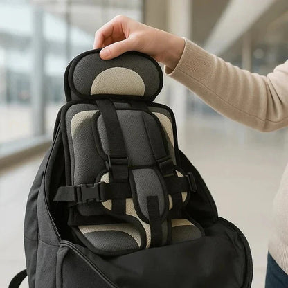 Child Travel Seat With Adjustable Safety Harness For Secure Vehicle Use
