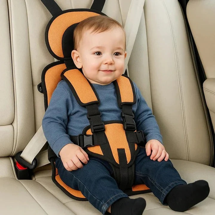 Child Travel Seat With Adjustable Safety Harness For Secure Vehicle Use