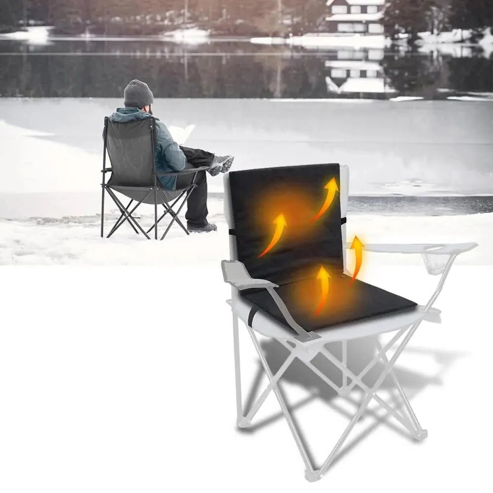 Heated Seat Cushion with Power Bank Pocket and 3 Heat Levels, Weather-Resistant