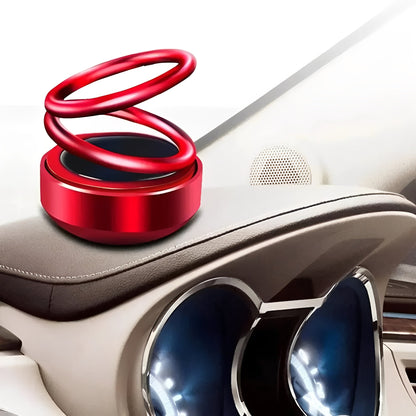 Solar Car Air Freshener with Ambient Light Rotor and Refillable Pads, Silent Compact