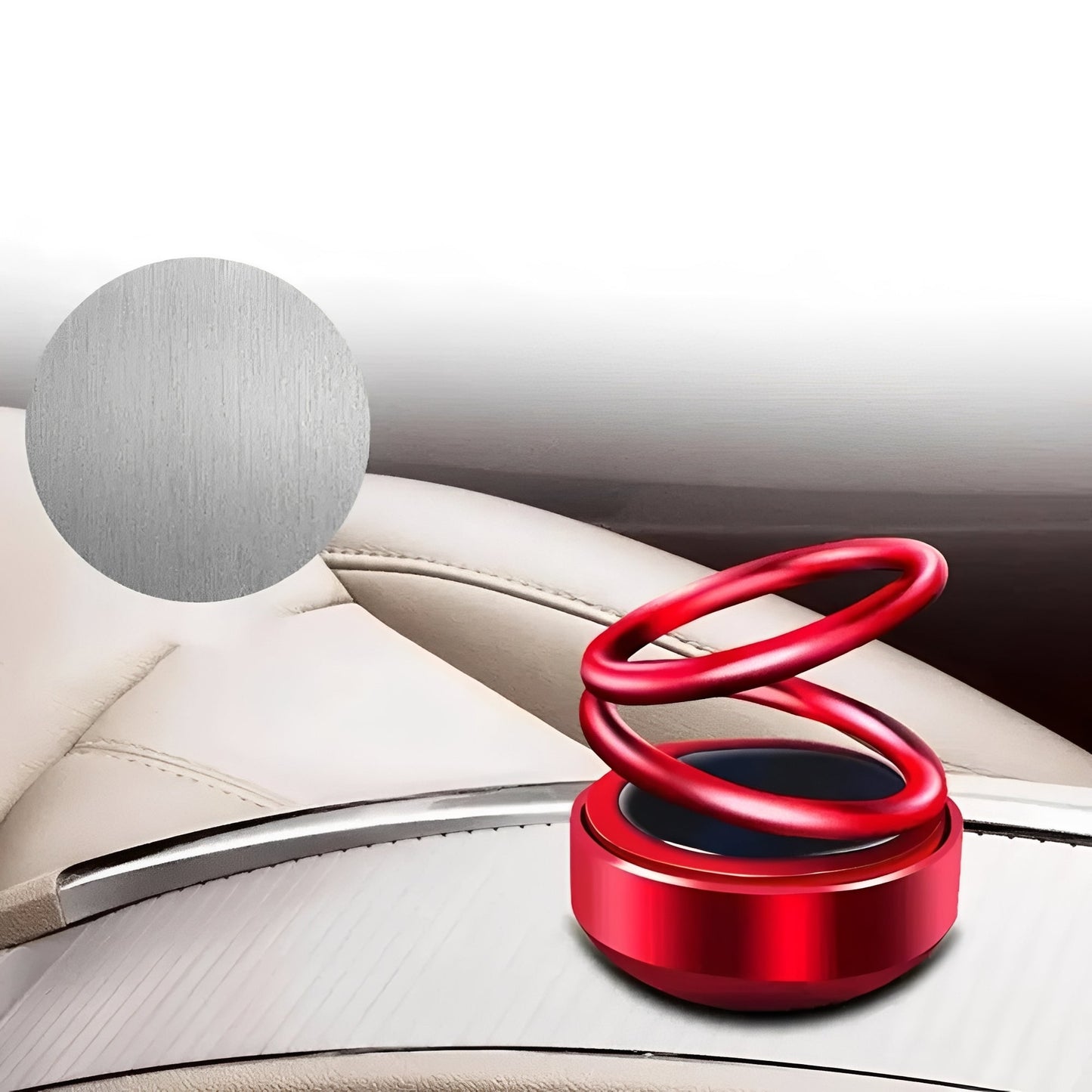 Solar Car Air Freshener with Ambient Light Rotor and Refillable Pads, Silent Compact