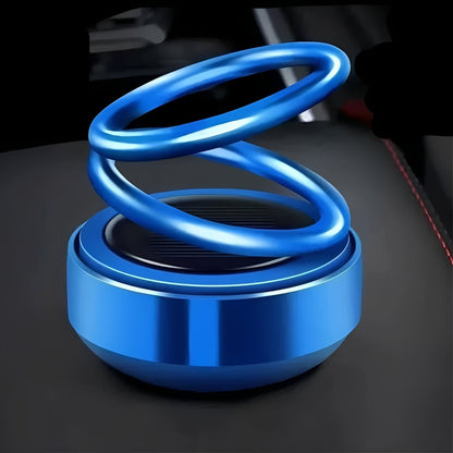 Solar Car Air Freshener with Ambient Light Rotor and Refillable Pads, Silent Compact