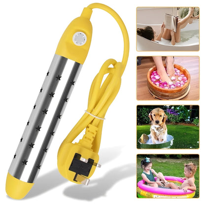 Immersion Heater with 2500W Rapid Heating and Auto Shutoff, Fully Submersible Portable