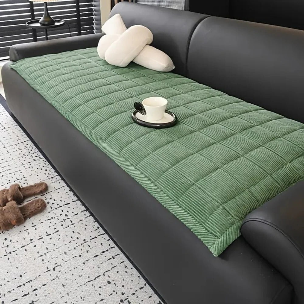 Quilted Sofa Protector with Anti-Slip Backing and Soft Microfiber, Machine Washable