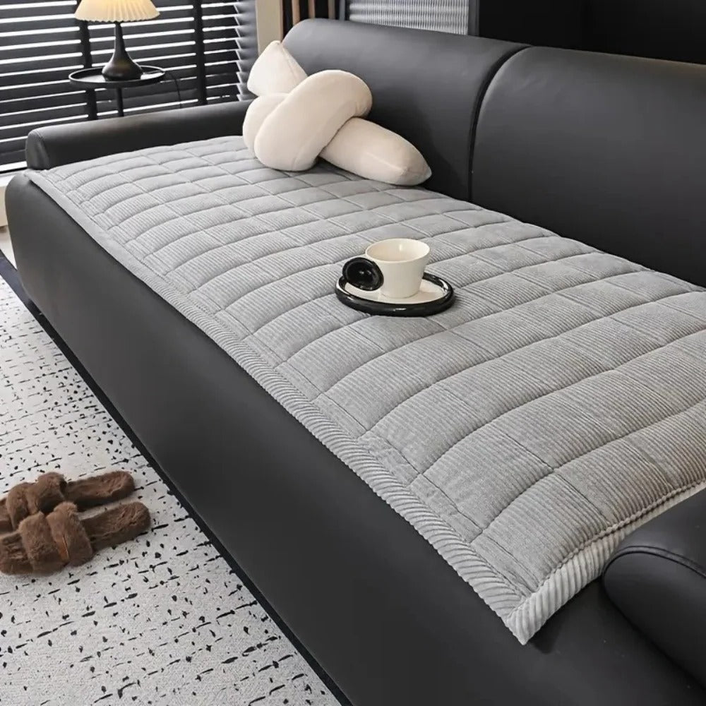 Quilted Sofa Protector with Anti-Slip Backing and Soft Microfiber, Machine Washable