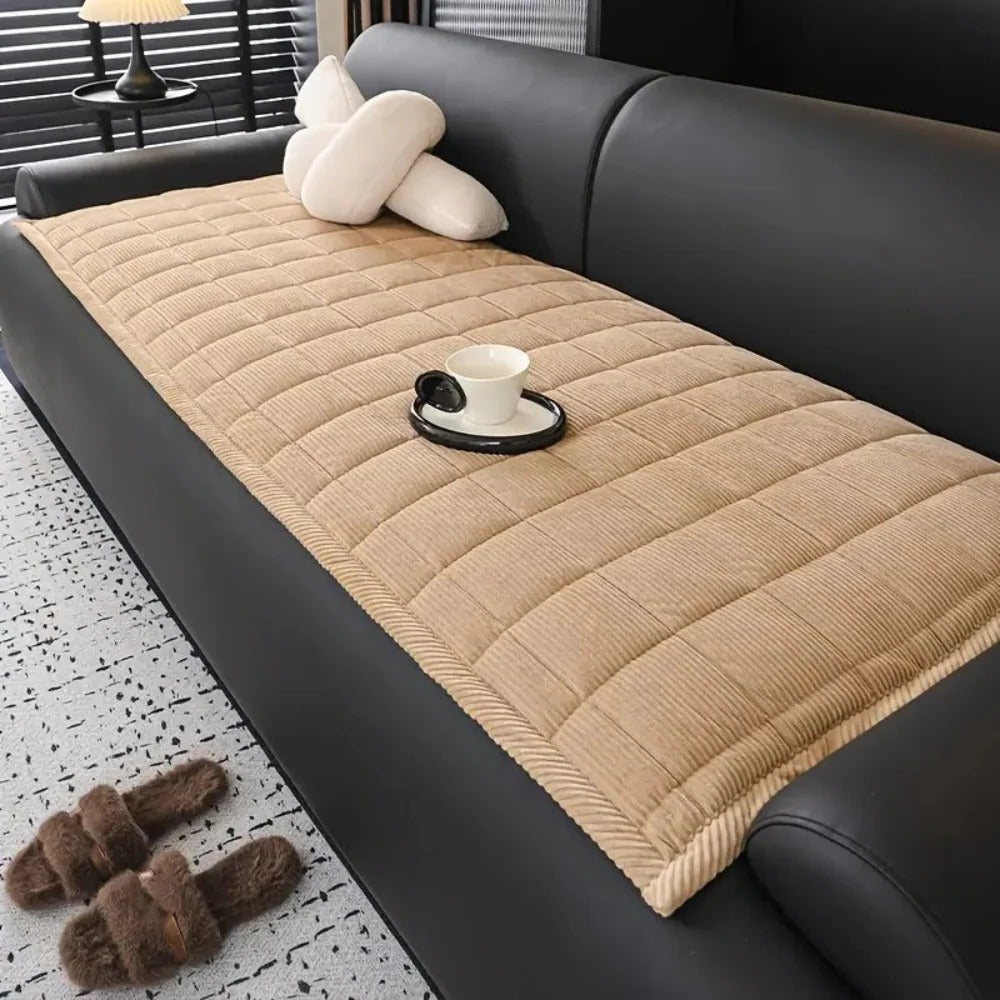 Quilted Sofa Protector with Anti-Slip Backing and Soft Microfiber, Machine Washable