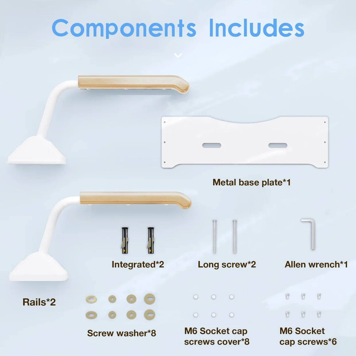 Bathroom Safety Rail with Adjustable Tilt Armrests and Solid Wood Handles, 520 lb Capacity