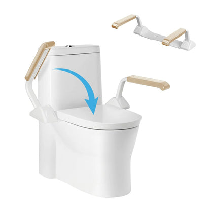 Bathroom Safety Rail with Adjustable Tilt Armrests and Solid Wood Handles, 520 lb Capacity